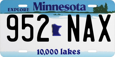 MN license plate 952NAX
