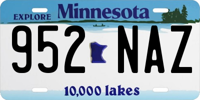 MN license plate 952NAZ