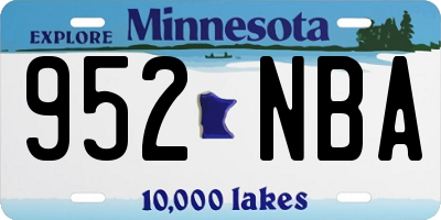 MN license plate 952NBA