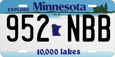 MN license plate 952NBB