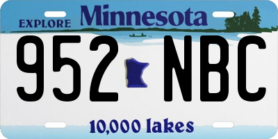 MN license plate 952NBC