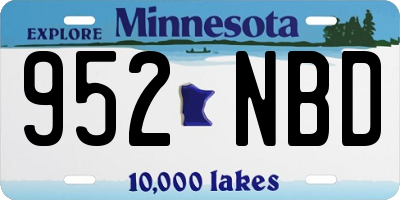 MN license plate 952NBD