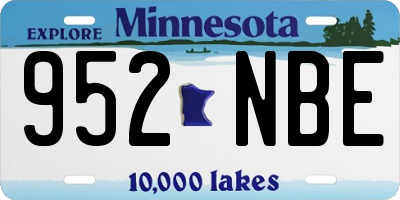 MN license plate 952NBE