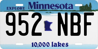 MN license plate 952NBF