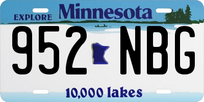 MN license plate 952NBG