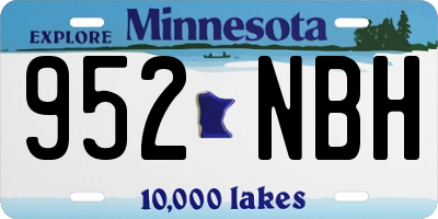 MN license plate 952NBH