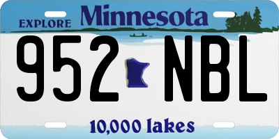 MN license plate 952NBL