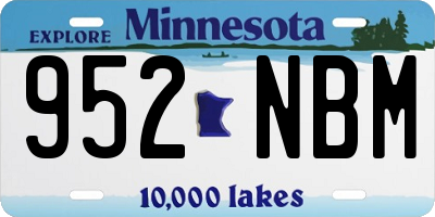 MN license plate 952NBM