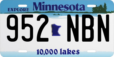 MN license plate 952NBN