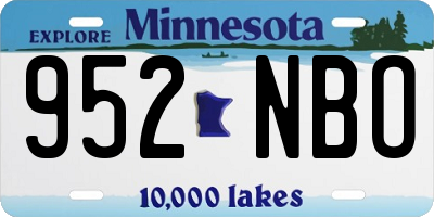 MN license plate 952NBO