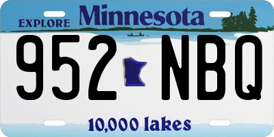 MN license plate 952NBQ
