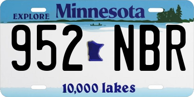 MN license plate 952NBR
