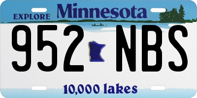 MN license plate 952NBS