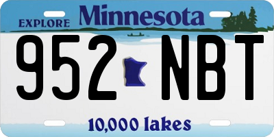 MN license plate 952NBT
