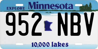 MN license plate 952NBV