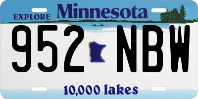 MN license plate 952NBW