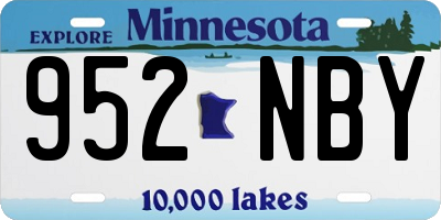 MN license plate 952NBY