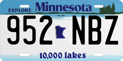 MN license plate 952NBZ