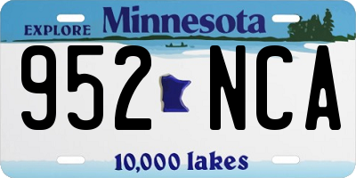 MN license plate 952NCA