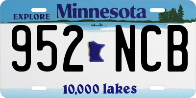 MN license plate 952NCB