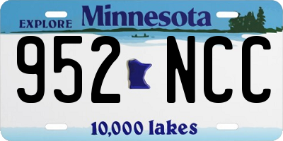 MN license plate 952NCC