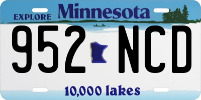 MN license plate 952NCD
