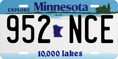 MN license plate 952NCE