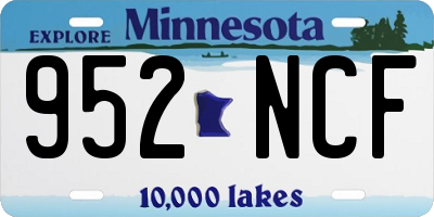 MN license plate 952NCF