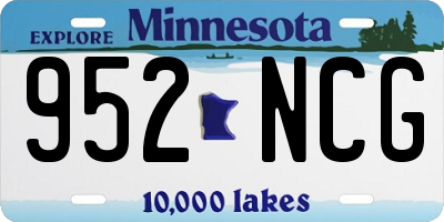 MN license plate 952NCG
