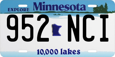 MN license plate 952NCI