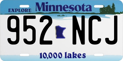 MN license plate 952NCJ