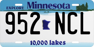 MN license plate 952NCL