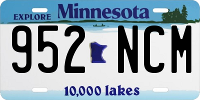 MN license plate 952NCM