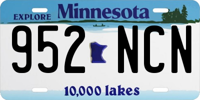 MN license plate 952NCN
