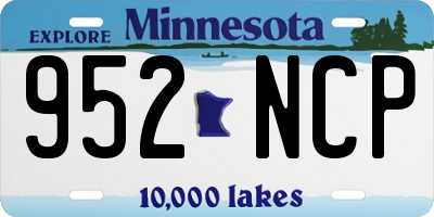 MN license plate 952NCP