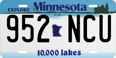 MN license plate 952NCU