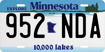 MN license plate 952NDA