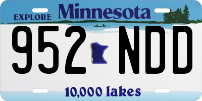 MN license plate 952NDD