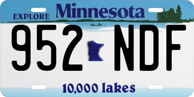 MN license plate 952NDF