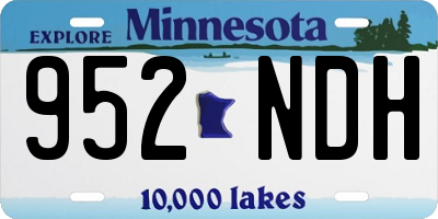 MN license plate 952NDH