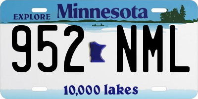 MN license plate 952NML