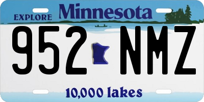 MN license plate 952NMZ