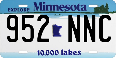 MN license plate 952NNC