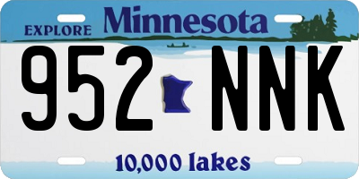 MN license plate 952NNK