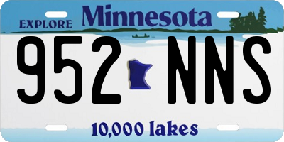 MN license plate 952NNS