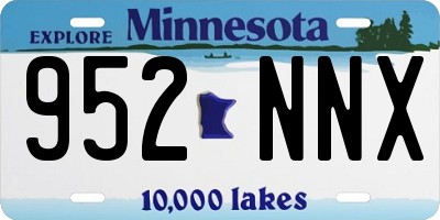 MN license plate 952NNX