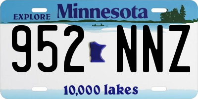 MN license plate 952NNZ