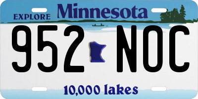 MN license plate 952NOC