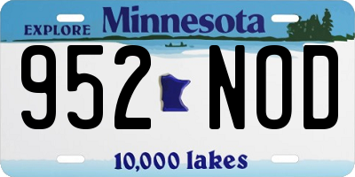 MN license plate 952NOD