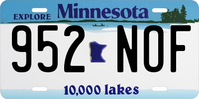 MN license plate 952NOF
